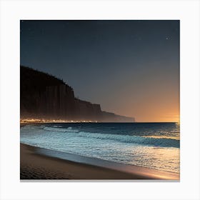 Beach At Night Canvas Print