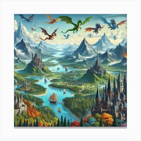 Castle Of Dragons Canvas Print