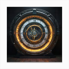 Clock In The Dark Canvas Print