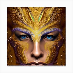 Golden Face Of A Woman 1 Canvas Print