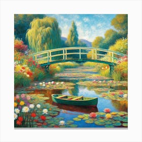 Water Lily Bridge 2 Canvas Print