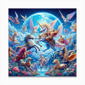 Unicorns In The Sky Canvas Print