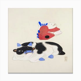 Cow And Fish Canvas Print