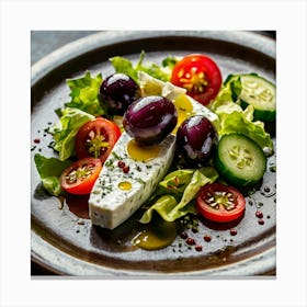 Greek Salad With Olives And Tomatoes Canvas Print