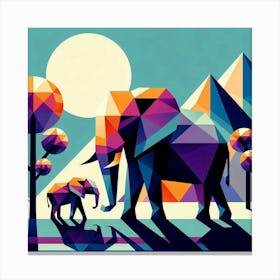 The Heroic Helpers Elephants Canvas Print