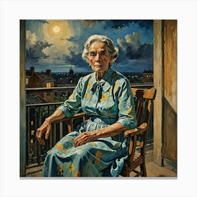 Woman On A Porch Canvas Print