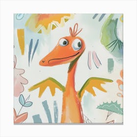 Cute Muted Pteranodon Dinosaur 2 Canvas Print