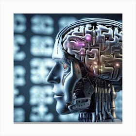 Human Brain With Artificial Intelligence 28 Canvas Print
