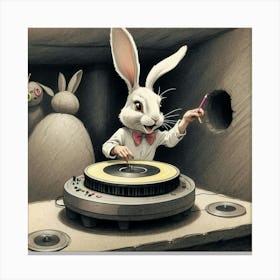 Rabbit Dj 8 Canvas Print