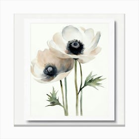 Illustration of delicate flowers on a white background 5 Canvas Print