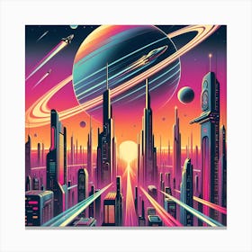 Futuristic Cityscape 13 Canvas Print