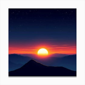 Sunset Over Mountains 1 Canvas Print