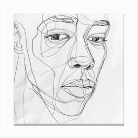 Drawing Of A Man'S Face Canvas Print