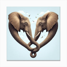 Elephants In Love by Cam Views Canvas Print