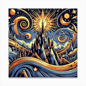 Night In Spirals Canvas Print