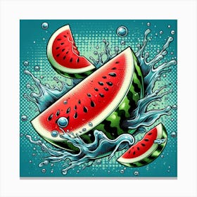 Flying watermelon slice, Pop art 2 Canvas Print