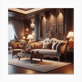Traditional Living Room Canvas Print