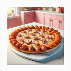 Pizza In The Kitchen Canvas Print