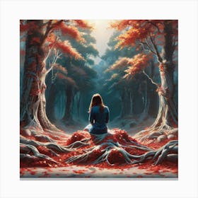 Girl In The Forest 2 Canvas Print