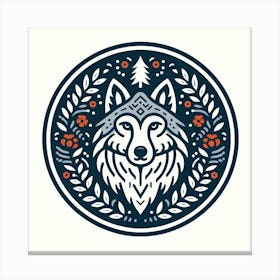 Scandinavian style, wolf Canvas Print