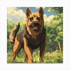 Giant Angry German Shepherd Dog Canvas Print