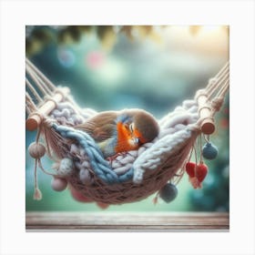 Robin In A Hammock Canvas Print