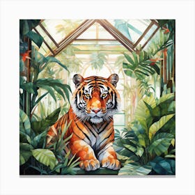 Tiger In The Greenhouse Canvas Print