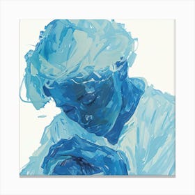 Depression 'Blue Woman' Canvas Print