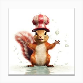 Squirrel In A Hat 1 Canvas Print