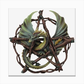 Pentagram Dragon Pentacle Magic Fantasy Canvas Print