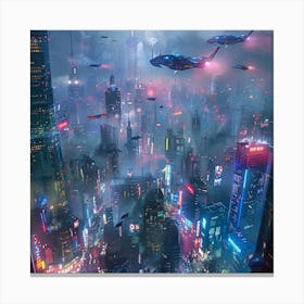 Futuristic Cityscape Canvas Print