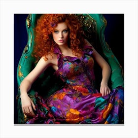 Beautiful Woman With Red Hair Canvas Print