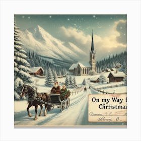 On My Way For Christmas 2 Canvas Print