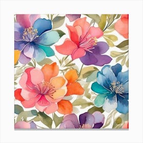 Watercolor Flowers Canvas Print