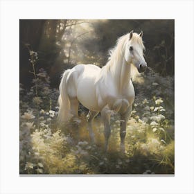 Golden Pastures: A Watercolour Ode to Equestrian Beauty Canvas Print