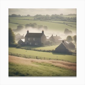 View Of Farm In England Haze Ultra Detailed Film Photography Light Leaks Larry Bud Melman Tren Canvas Print
