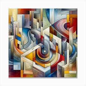 A mixture of modern abstract art, plastic art, surreal art, oil painting abstract painting art deco architecture 9 Canvas Print