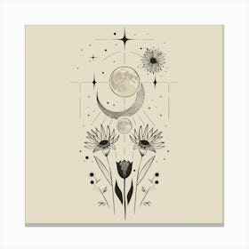 Minimalist Boho Celestial Moon 10 Canvas Print