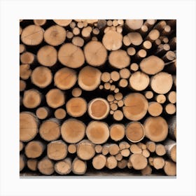 Stacked Logs Canvas Print