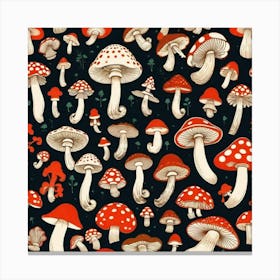 Mushroom Seamless Pattern 4 Canvas Print