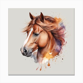 Watercolor Horse Head Canvas Print