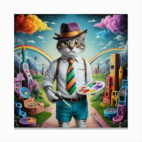 A Whimsical And Fashionable Illustration Of A Cat 59wk47gurjabebxflrmeta Bfq9ogvnsbckluaqjrxgeq Canvas Print