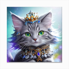 Cat In A Crown 2 Canvas Print