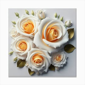 Spring flowers on a bright white wall, 1 Canvas Print