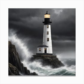 Stormy Lighthouse Canvas Print