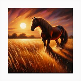 Sunset Horse 68 Canvas Print