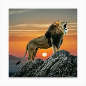 Lion At Sunset Canvas Print