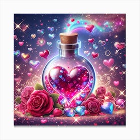 Heart In A Bottle Canvas Print