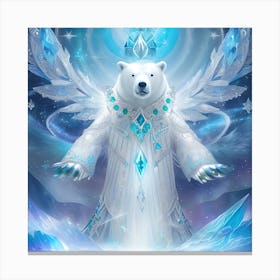 Polar Bear With Angel Wings Canvas Print