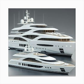 Two Luxury Yachts Canvas Print